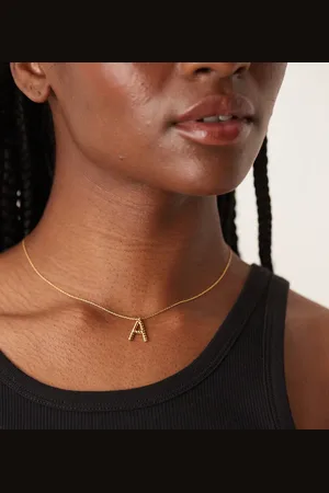 Accessorize Z twisted A initial necklace in plated