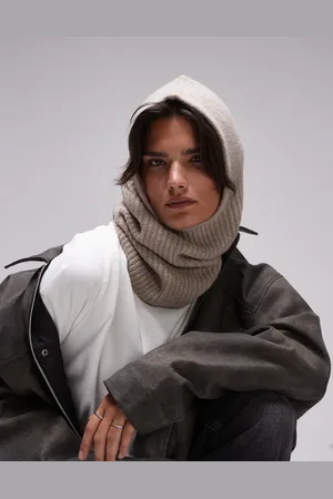 Topshop Harley lightweight ribbed balaclava in taupe