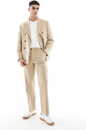 ASOS Straight leg suit trousers in stone
