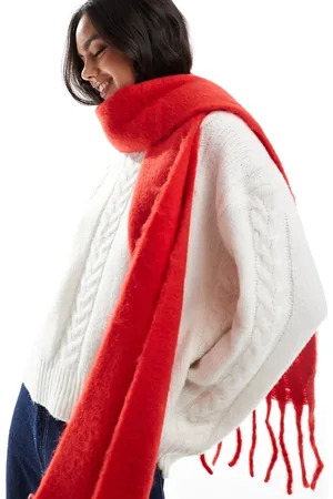 Pieces® Medium super soft tassel scarf in bright