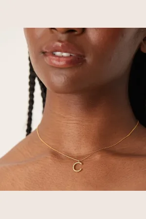 Accessorize Z twisted C initial necklace in plated