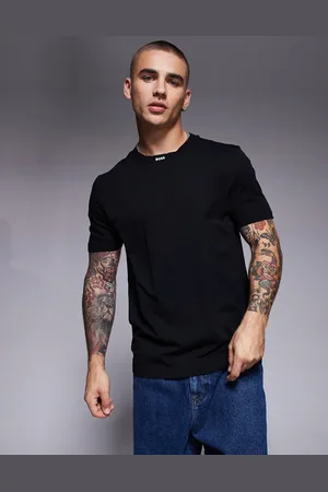 HUGO BOSS Rib neck logo heavyweight t-shirt in