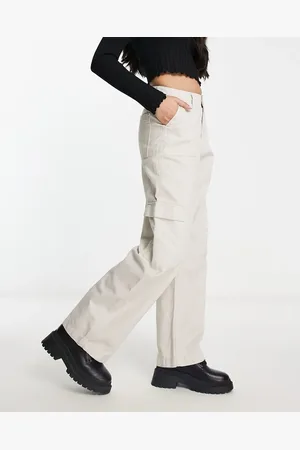 River Island Straight cargo trouser in ecru