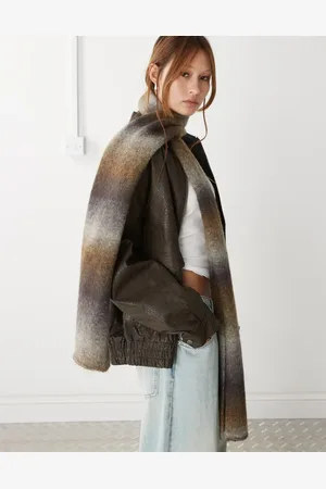 Weekday Wool & alpaca blend fluffy yarn ombre scarf in