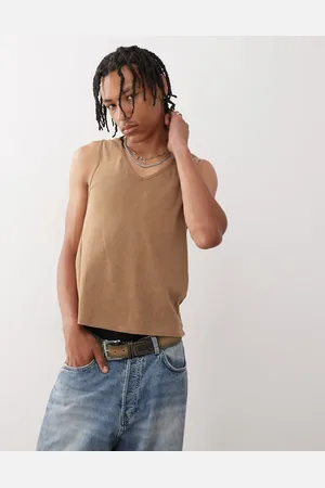 Reclaimed V-neck relaxed fit vest in washed