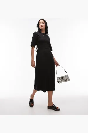 & OTHER STORIES Jersey midaxi dress with ruche corset detail in