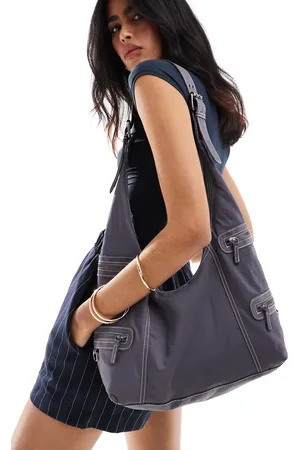 Pull&Bear Slouchy bag with contrast detail in charcoal