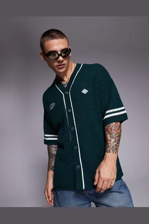 The Couture Club Oversized knitted baseball jersey in forest