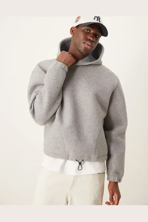 ASOS Premium boxy oversized scuba felt hoodie in marl