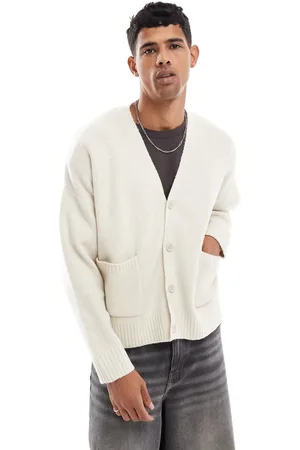 Bershka Knitted cardigan in sand