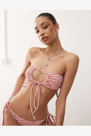 Weekday Multiway bikini top in & white stripe