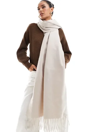ASOS Supersoft scarf with tassels in stone