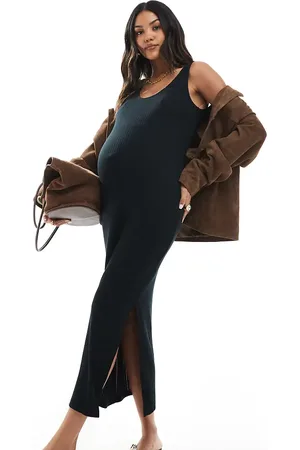 Mama;licious Mamalicious Maternity ribbed jersey maxi tank dress in