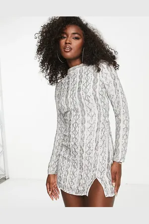 Miss Selfridge Premium embellished long sleeve rope detail mini dress in