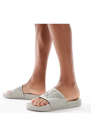 Emporio Armani Bodywear logo slides in beige
