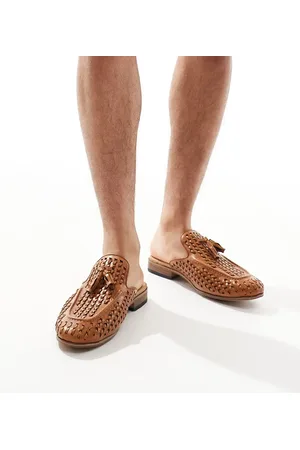 ASOS Mule weave loafers in tan