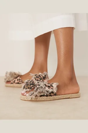 ASOS Jem bow espadrille mule sandals in leopard