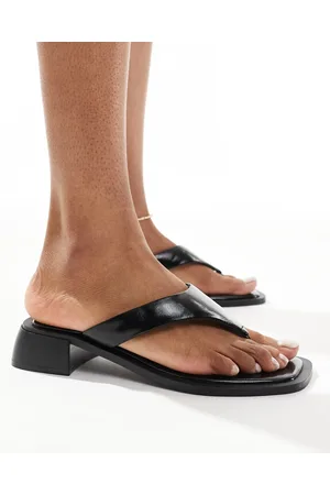 ASOS Finale toe thong heeled mule sandals in
