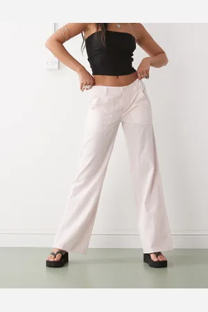 COLLUSION Y2k low rise linen cargo trouser in