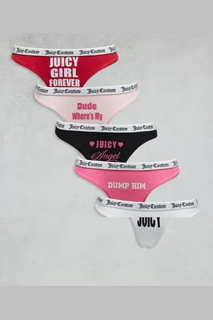 Juicy Couture 5 pack thong set in