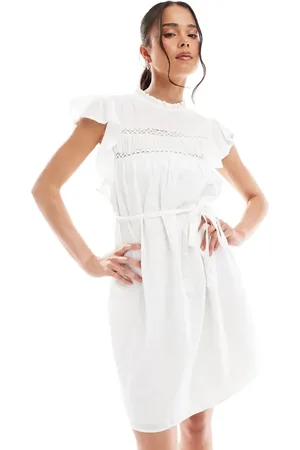 VERO MODA Dobby mini dress with self tie in