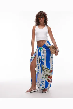 Topshop Mykonos blue printed sarong in