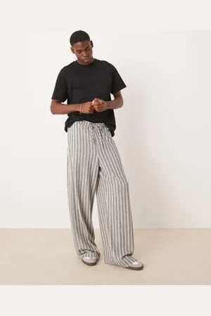 ASOS Super baggy loopback stripe joggers in marl
