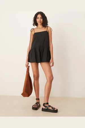 ASOS Skinny strap dropped waist full skirt playsuit in