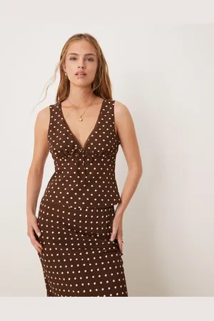 Kiss The Sky V neck sleeveless top in polka dot