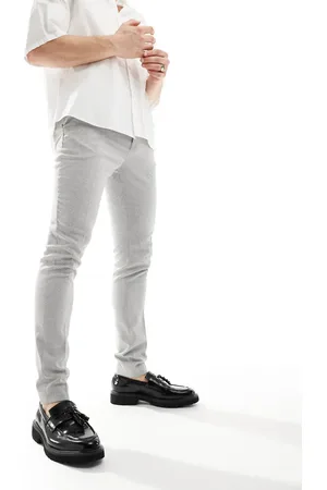 ASOS Wedding superskinny suit trouser in light birdseye texture