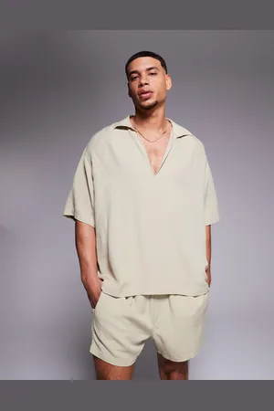 ASOS Co-ord linen blend oversized shirt in