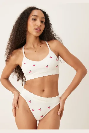 Boux Avenue Cherry embroidered bralette in ivory