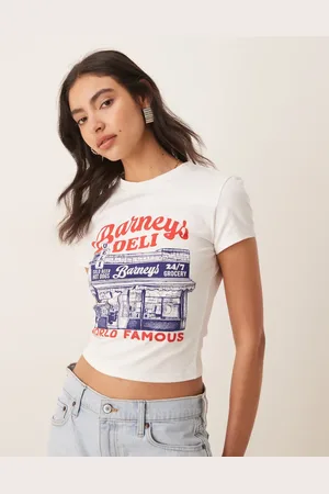 ASOS Baby tee with new york deli graphic in