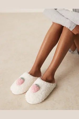 Boux Avenue Strawberry mule slipper in ivory