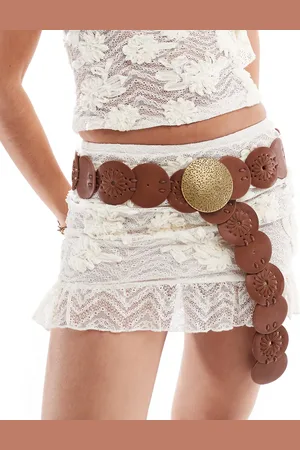 Stradivarius Faux suede coin belt in
