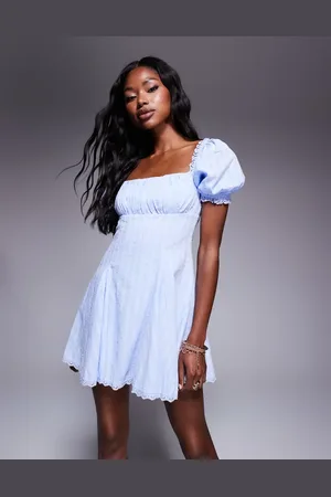 Princess Polly Puff sleeve lace trim mini dress in