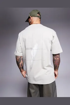 HUGO BOSS Relaxed fit t-shirt in beige with back print