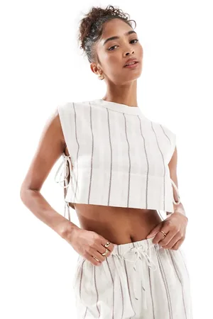 Native Youth Striped high neck co-ord top in