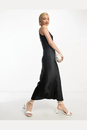 & OTHER STORIES Bias cut satin midi dress in