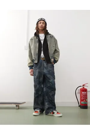 A Bathing Ape Aape by A Bathing Ape loose fit jaquard jeans in wash