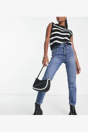 Stradivarius Petite slim mom jean with stretch in authentic