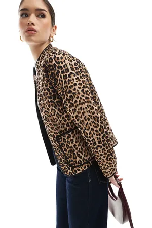 VERO MODA Quilted jacket in leopard print