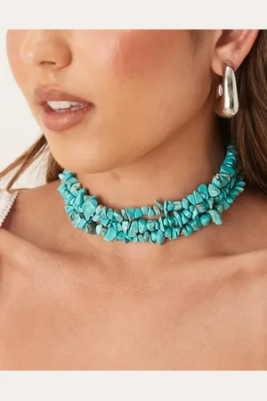 ASOS Multi-row short necklace in light faux stone chippings
