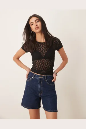 ASOS Lace short sleeve baby tee in