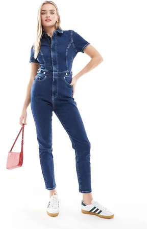 Tommy Hilfiger Skinny denim jumpsuit in mid wash