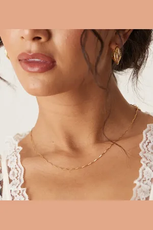 Orelia Fine wave chain necklace in 18k plated