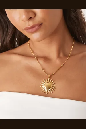ASOS Waterproof stainless steel necklace with sun pendant in tone