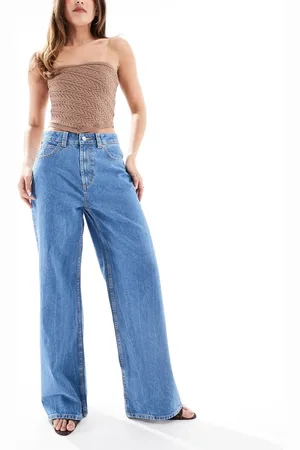 ASOS Wide leg dad jeans in clean blue