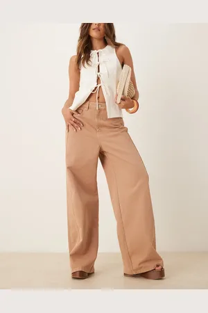 MANGO Mila relaxed straight leg jean in rust