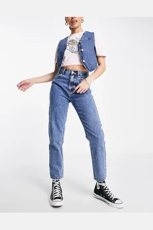 Pull&Bear High waisted mom jean in dark